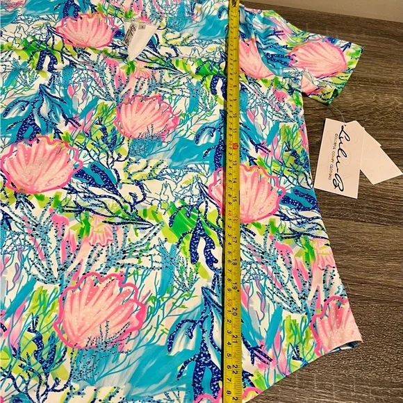 Lulu B UPF 50+ Cooling Top in Vibrant Tropical Print Size Small NWT new s resort - Picture 7 of 11